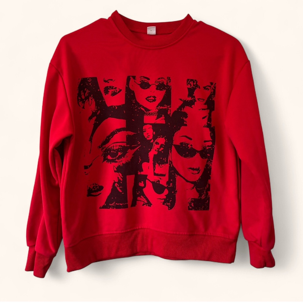 SHEIN Teen Girls Large 13 Harajuku Y2K Retro It Girl Graphic Sweatshirt